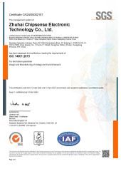ISO14001 certificate from Zhuhai Chipsense Electronic Technology Co., Ltd