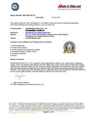 Connecting Buyers with Chinese Suppliers certificate from FUXINCHENG TOOLS CO., LTD.