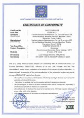 CE certification of low voltage generator certificate of Fuchun Industry Development Co., Ltd. Shenzhen – certificate photo, supplier certificates section