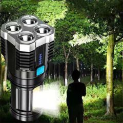 Handheld Emergency Searchlight High Power Four-Cell COB LED USB Rechargeable Flashlight Camping Searchlights Hunting Torch Light - Image 2
