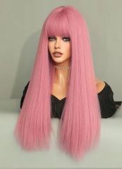 Wig Long Straight Perruques with Bangs Synthetic Wig - Image 3