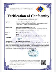 FCC certificate from Shenzhen Smarlean Hygiene Co., Ltd.