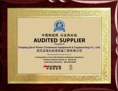 BV Audited Supplier Cetificate certificate from Nanjing Qirui Water Treatment Equipment & Engineering Co., Ltd.