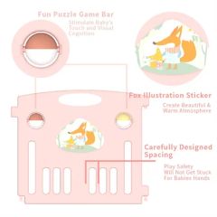 Plastic DIY 10 Panels Kid's Baby Indoor Fences Playpen with Game Gate - Image 3
