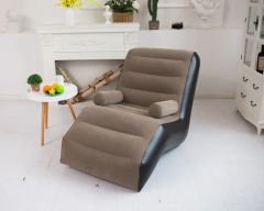 Flocked PVC Foldable Outdoor Indoor Inflatable Air Sofa with Rest - Image 3