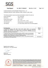 SGS test report PVC certificate from Fuqing Shengde Plastic & Rubber Products Co., Ltd.