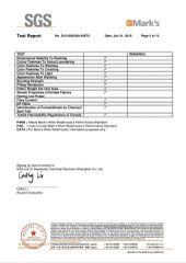 knitting fabric test certificate from Haining Shurui Textile Co., Ltd.
