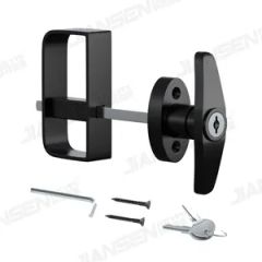 Easy Installation Zinc Plated Spindle Gate Latch T-Type Lock Shed Door Latch Lock Kit with Handle and Key Playhouse and Chicken Coop Door Lock - Hangzhou Jiansen Hardware Co., Ltd.