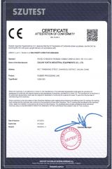 CE Certificate certificate of Dalian Yuntai Industrial Equipments Co., Ltd. – certificate photo, supplier certificates section