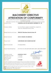 laser welding and cleaning machine certificate from Shandong Dadi Cnc Mechanical Equipment Co., Ltd.