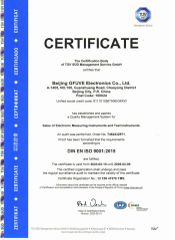 ISO9001:2015 certificate from Beijing GFUVE Electronics Co., Ltd.