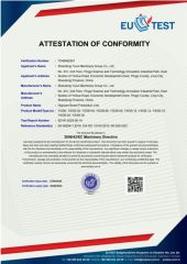 2006/42/EC certificate from Yurui (Shandong) Machinery Co., Ltd.