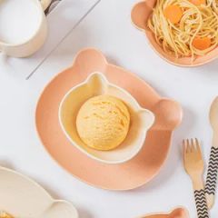 Cute Bear Shape Ceramic Bowl Plate Kids Tableware Ceramic Dinnerware Sets - Image 4