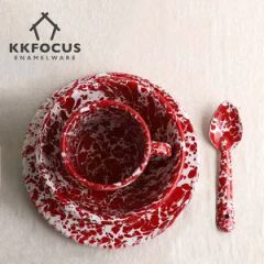 Enamel Manufacturer Custom Enamelware Tableware Dinnerware Set - Image 5