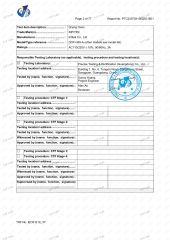 Drying Oven certificate from Infitek Co., Ltd.