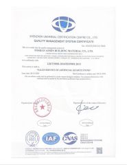 ISO 9001 Certificate of quartz stone certificate from Foshan Ansheng Building Material Co., Ltd.