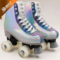 Double Row Skates Suitable 4 Wheel PU Flash Roller Skates - Image 3