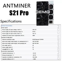 US New Bitmain Antminer S21 Pro 234T 3510W Bitcoin BTC ASIC Miner Ready Stock - Image 5