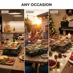 Electric Raclette Grill Griddle for Raclette Mini Pizzas with 8 Pans - Image 3