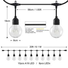 LED Colorful Light String Warm White Christmas Decorative G125 LED String Light - Image 2
