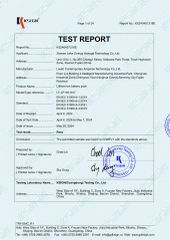 UN 38.3 certificate from Xiamen Lefor Energy Storage Technology Co., Ltd.