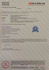 SGS Certificate certificate from Shandong Fast CNC Machinery Co., Ltd