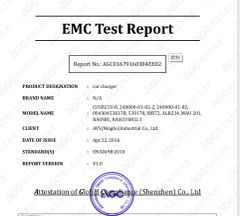EMC Test report certificate from Avs (Ningbo) Industrial Co., Ltd.