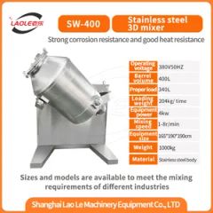 Sw-400 3D Industrial Grade Dry Powder 3D High Efficiency Drum Mixer - Image 3