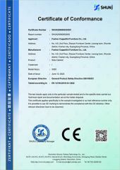 CE certificate of Guangdong Bangyu International Furnishing Co., Ltd. – certificate photo, supplier certificates section