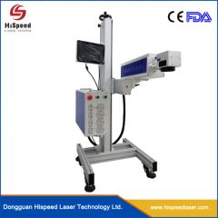 Professional Factory Production Line Application Flying Type Qr Code CO2 Laser Marking Machine for Coke Juice Jam Bottles - Dongguan Hispeed Laser Technology Ltd.