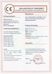 Declaration of conformity certificate from Shanghai Pinxing Medical Equipment Co., Ltd.