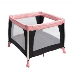 Baby Foldable Folding Colorful 4 Sides Mesh Playpens with Wheels - Image 6