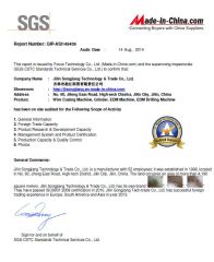 SGS certificate from Jilin Songjiang Tech-trade Co., Ltd.