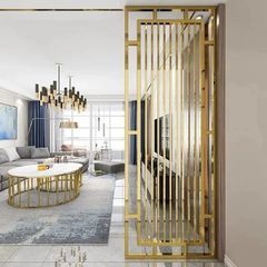Golden Stainless Steel Gold Finish Wall Divider, 1 Panel, Polished - Image 1
