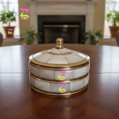Handcrafted Brass Multi Purpose Box Size Small Weight Light Finish Polished Color Multicolor Shape Cylindrical Packaging Type - Image 1