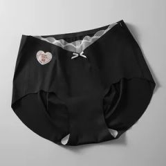 Ice Silk Lace-Trimmed Women's Seamless Panties - Image 2