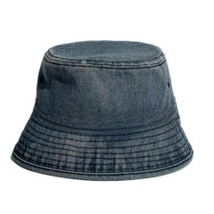 Vintage Washed Denim Fisherman Hat Denim Bucket Hat Washed Brim Hat Beach Hat - Image 2
