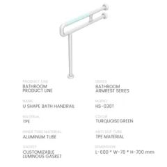 ABS Encased Grab Bar with Elastic TPE Layer & Internal Rib Structure - Image 2