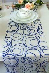 Flocking Organza Table Linen Table Runner - Image 1