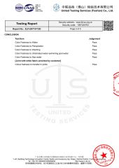 4 Level Color Fastness Report certificate of Guangzhou Yangda Knitting Co., Ltd. – certificate photo, supplier certificates section