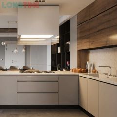 Custom Solid Wood Kitchen Cabinets MDF Plywood Quartz Marble 1Y Warranty 3Section Track Customized - AIS SMARTI LLC