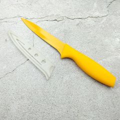 Yellow Color Non Stick Coating Utility Knife with Blade Guard - Image 1