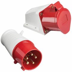 Industrial Socket Plug Voltage 220 V Diameter 50mm IP Rating IP 65 Material Plastic Color White and Red Mounting Type Wall - Image 3