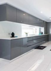 HDHMR Modern L Shape Modular Kitchen Material HDHMR Construction Modern Door Finishing Glossy Kitchen Design L-Shape Durability - Adil