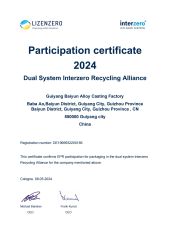 Package certificate from Guiyang Baiyun Alloy Casting Factory