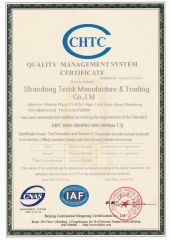 ISO 9001 Certification certificate from SHANDONG TEREK MANUFACTURE & TRADING CO., LTD.