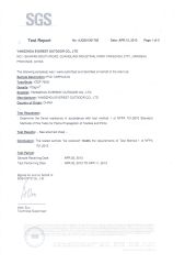 SGS certificate from Yangzhou Everest Outdoor Co., Ltd.