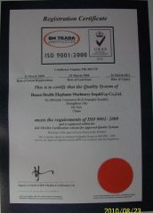 ISO9001:2002 certificate from HENAN DOUBLE ELEPHANTS MACHINERY I/E CO.,LTD