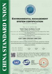 ISO 14001:2015 - Environmental Management Systems certificate from Yantai Lingyu Machinery Co., Ltd.