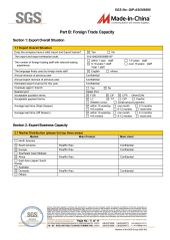 SGS certificate from Fushun Junda Wax Industry Co., Ltd.
